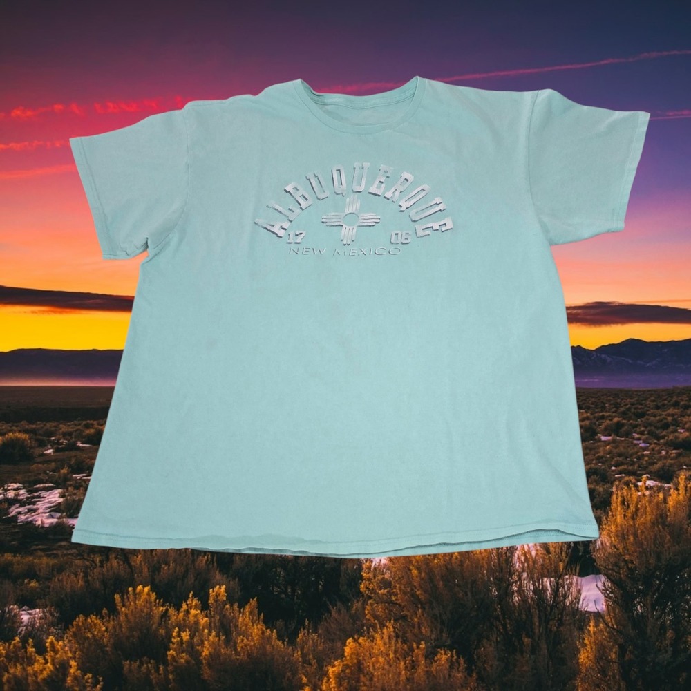 Unbranded Albuquerque New Mexico Graphic T-Shirt Unisex Aqua Blue XL